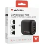 Verbatim Cargador de Pared Universal GaN 70W Mini 3 Puertos (2xUSB-C, 1xUSB-A) para Viaje - 32229